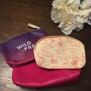 SOLD Bundle of 3 make up cosmetic bags